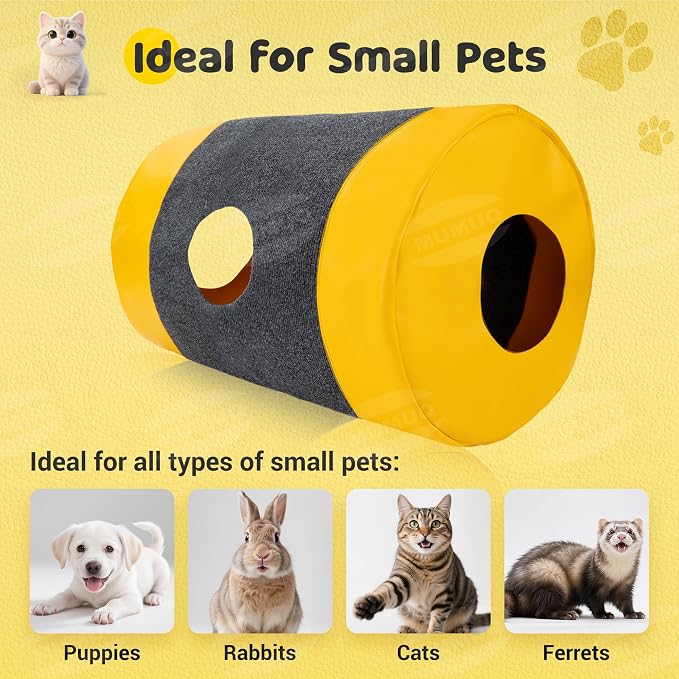 Cat Play Bag Collapsible Cat Tunnel Activity Center Mat Play Rug Cats Activity - Image 8