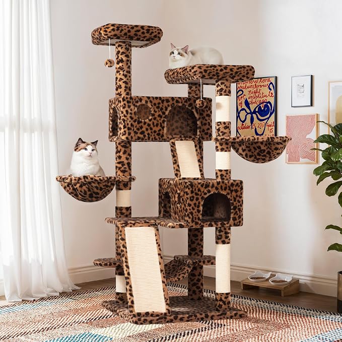SHA CERLIN 65in Larger Cat Tree Tower Condo by SHACERLIN