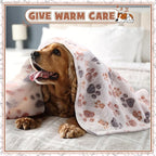 Tegeme 12 Pcs Pet Blankets Soft Fluffy Fleece Dog Cat Warm Paw Print Pattern - Image 3
