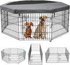 PETIME Foldable Metal Dog Exercise Pen/Pet Puppy Playpen Kennels Yard Fence by PETIME