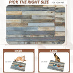 Vintage Barn Wooden Dog Cat Food Mat, Rustic Wood GrainAbsorbent Pet Feeding Mat - Image 2