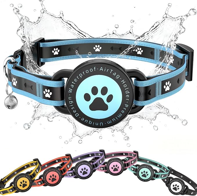 Airtag Cat Collar Breakaway, Reflective Cat Collar by Unknown