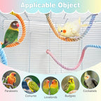 BNOSDM Bird Rope Perch with Stand Perch Toy Set Bendable Rope Perches Wooden - Image 8
