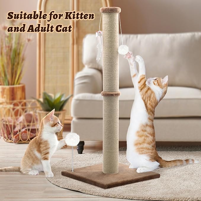 36'' Tall Cat Scratching Post, Large Sisal Scratch Post - Image 3