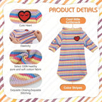 DENTRUN Hairless Cats Shirt Breathable Cat Daily Wear Clothes Stripe Vest - Image 4