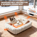 Cat Beds for Indoor Cats, Square Self Warming Cat Bed Orthopedic Pet Bed - Image 2