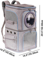 2-in-1 Pet Carrier Backpack for Two Cats or One Dog, Double-Layer 2 Compartment - Image 2