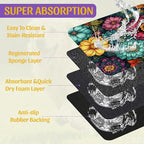 Vintage Floral Pet Feeding Mat, Fast-Dry Absorbent Dog and Cat Bowl Mat - Image 3