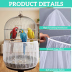 2 Pcs Bird Cage Cover Universal Bird Cage Seed Catcher, Breathable Nylon Mesh - Image 3