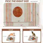 Sun Boho Dog Food Mat for Floors, Absorbent Quick-Dry Pet Feeding Mat, Cat Dog - Image 2