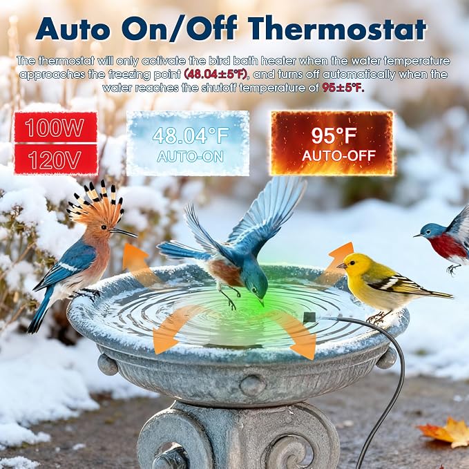 2 Pack Outdoors 100W Bird Bath Heater - Image 4