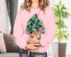FRYAID Cat Sweatshirt Women Funny Black Cat Graphic Sweater Casual Cat Crewneck - Image 4
