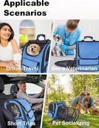Large Cat Carrier with Tunnel Extension, Portable Small Dog Backpack with - Image 8