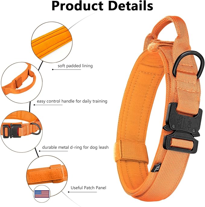 DAGANXI Tactical Dog Collar, Adjustable Military Training Nylon Dog Collar - Image 3