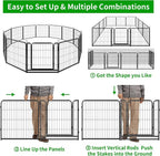 Dog Playpen Outdoor Extra Wide 16 Piece Panels Heavy Duty Dog Fence 32" Height - Image 9