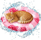 Pet Cooling Mat for Cats and Small Dogs, 20.1'' x 20.1'' Thickened Round Pink by Drydiet
