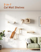 Cat Wall Shelves for Large Cats, 5-in-1 Cat Wall Furniture - Image 7