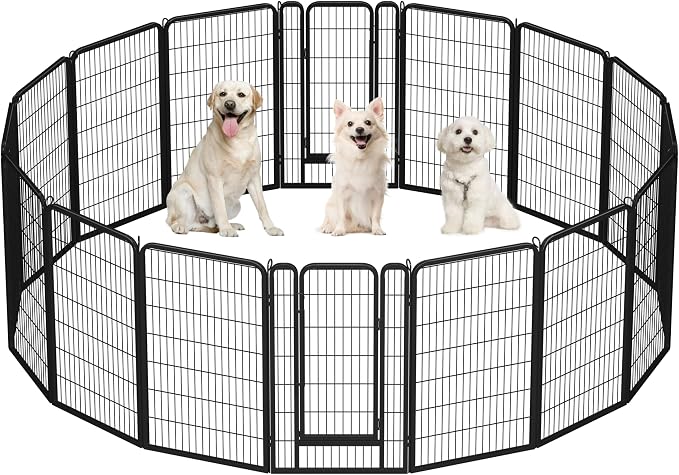 Yaheetech Dog Playpen Outdoor, 47 inch 16 Panels Dog Pen Indoor Heavy Duty by Yaheetech