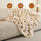 Dog Blanket Paw Bone Pattern 1 Pack 1 Super Soft Warm Flannel Sofa Cover Car - Image 6