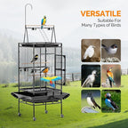 VINGLI 83 Inch Bird Cage with Play Top, Large Wrought Iron Bird Cage with Wheels - Image 7