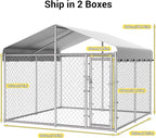 HITTITE Extra Large Outdoor Dog Kennel, Galvanized Chain Link Dog Runs - Image 4