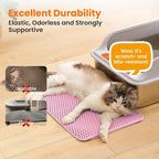 Small Cat Litter Mat, 20x14’’ Double Layer Honeycomb Cat Litter Box Mat - Image 6