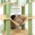 Globlazer Cactus Cat Tree Tower 76-Inch Extra Tall Multi-Level Cat Furniture - Image 3