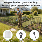 10Pcs No Dig Garden Fence, 32in/24ft Rustproof Metal Dog Fence Outdoor - Image 6