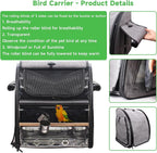 Bird Carrier Bag with Perch, Bird Travel Carrier Backpack with Stainless Steel - Image 3