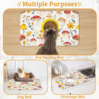 Pet Feeding Mat, Mushroom Absorbent Dog Cat Food Mat Flowers Dog Mat - Image 7