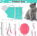 JULMELON Cat Washing Bag 10 PCS Set, Adjustable Cat Shower Net Bag and Pet - Image 2
