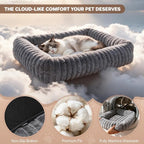 Cat Beds for Indoor Cats, Square Self Warming Cat Bed Orthopedic Pet Bed - Image 3