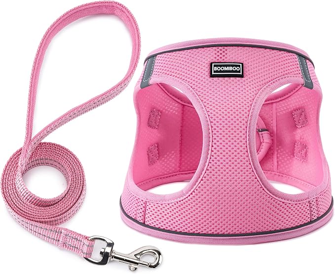 BOOMIBOO Dog Harness with Leash Set, No Pull Adjustable Reflective Step-in by BOOMIBOO