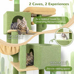 Globlazer Cactus Cat Tree Tower 76-Inch Extra Tall Multi-Level Cat Furniture - Image 2
