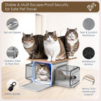 Top and 2 Sides Expandable Cat Carrier 18x11x11, TSA Airline Approved Dog - Image 5