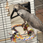 Colorday 9" Bird Mirror with Rope Perch, Bird Swing, Parrot Cage Toys - Image 4