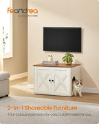 Feandrea Cat Litter Box Enclosure, Litter Box Furniture Hidden, Indoor Cat House - Image 2
