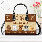 Personalized Pet Mom Leather Handbag – Custom Name Dog Cat Photo Purse - Image 2