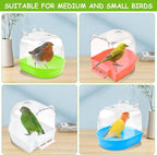 Supkiir 4Pcs Clear Bird Bath for Cage, Parakeet Bath Cage Accessories - Image 6