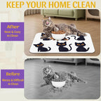 Cute Black Cats Pet Feeding Mat, Absorbent Dog and Cat Bowl Pad, Fast Dry - Image 4