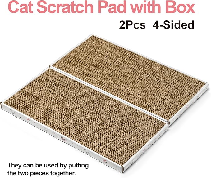 Cat Scratcher Cardboard with Box Durable Corrugate Scratching Kitty Sofa Lounge - Image 5