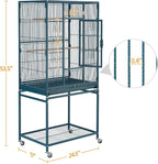 Yaheetech 54inch Metal Large Parrot Parakeet Flight Bird Cage w/Rolling Stand - Image 3