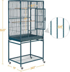 Topeakmart 54'' H Large Bird Cage Parrot Cage w/Stand Bird Cage - Image 3