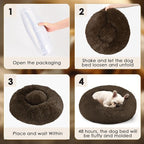 28in Large Dog Bed, Medium Size Dog and Cats, Calming Donut Bed - Image 6