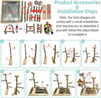 PINVNBY Bird Playground Natural Wood Parrot Perch Stand Bird Play Gym Colorful - Image 5