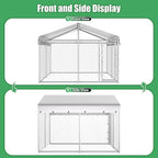 HITTITE Extra Large Outdoor Dog Kennel, Galvanized Chain Link Dog Runs - Image 7