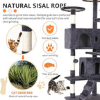 BestPet | 54" Cat Tree Tower | Ashy | Sturdy, Hanging Cat Toys, Observation - Image 4