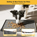 Pieviev 24''x16'' Dog Cat Food Bowl Mat, Silicone Waterproof Food Grade Pet - Image 3