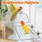 BNOSDM Bird Perch Platform 2 Pcs Stainless Steel Grid Parrot Perches Stand - Image 6