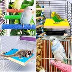 7 PCS Parrot Perch Stand Natural Wood Bird Perch Stand Platform Paw Grinding - Image 4